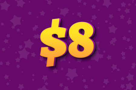 8 eight Dollar usd price sale offer cost background. abstract bookの写真素材
