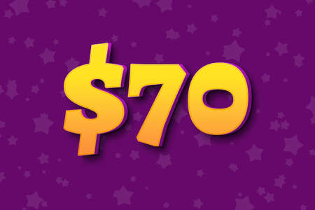 70 seventy Dollar usd price sale offer cost background. textureの写真素材