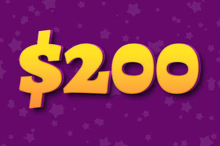 200 two hundred Dollar usd price sale offer cost background. 3d fridayの写真素材