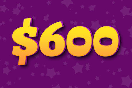 600 six hundred Dollar usd price sale offer cost background. black friday fridayの写真素材