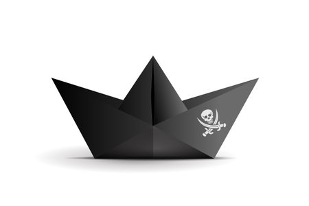 Pirate boat copyright intellectual property metaphor concept. business designのイラスト素材
