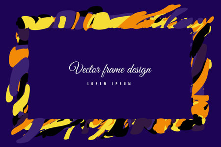 Multicolor Abstract art wave background frame border shape. element decorationのイラスト素材