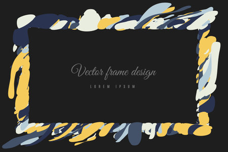 Multicolor Abstract art wave background frame border shape. line backdropのイラスト素材