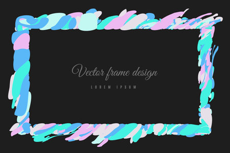 Futuristic Abstract art wave background frame border shape. texture flowのイラスト素材