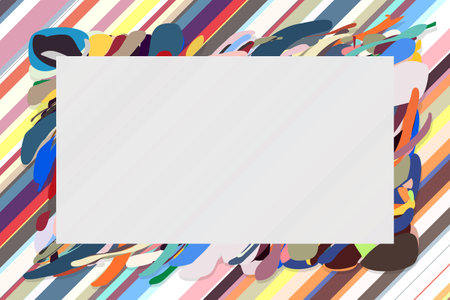 Multicolor Abstract art wave background frame border shape. pattern illustrationのイラスト素材