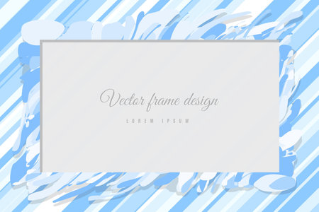Blue Abstract art wave background frame border shape. line curveのイラスト素材