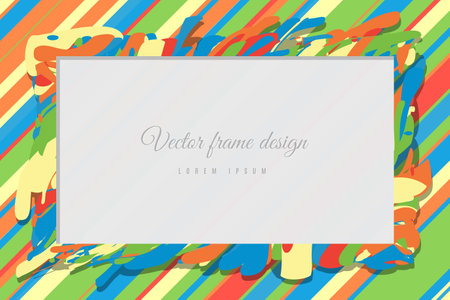 Multicolor Abstract art wave background frame border shape. decoration backdropのイラスト素材
