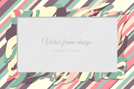 Abstract art wave background frame border shape. decoration illustrationのイラスト素材