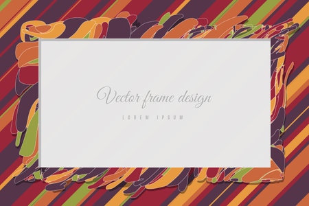 Abstract art wave background frame border shape. design illustrationのイラスト素材