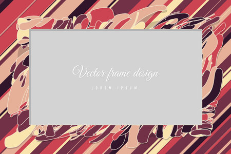 Abstract art wave background frame border shape. paint textureのイラスト素材
