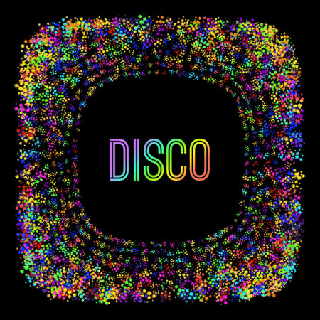 Illustration design disco retro vector party background. abstract lightのイラスト素材