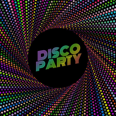 Illustration design disco retro vector party background. backgroundのイラスト素材