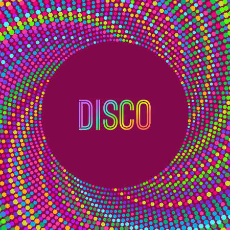 Illustration design disco retro vector party background. abstract flyerのイラスト素材