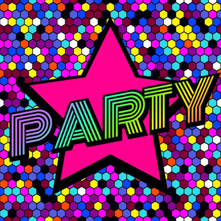 Party Stars Illustration design disco retro vectorbackground. colorfulのイラスト素材
