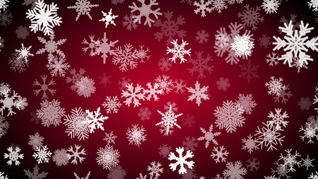 Red Christmas background snow illustration xmas winter decoration. vector merryのイラスト素材