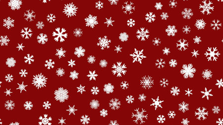 Red Seamless Christmas background snow illustration xmas winter decoration. happy cardのイラスト素材