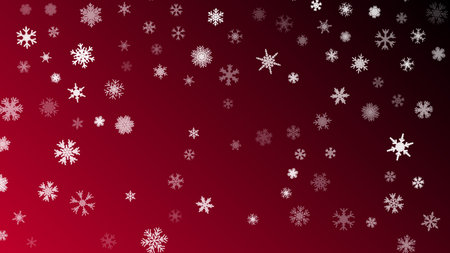 Red Seamless Christmas background snow illustration xmas winter decoration. happy whiteのイラスト素材
