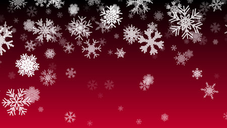 Red Christmas background snow illustration xmas winter decoration. merry happyのイラスト素材