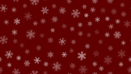 Red Seamless Christmas background snow illustration xmas winter decoration. card snowflakeのイラスト素材