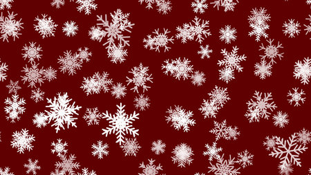 Red Seamless Christmas background snow illustration xmas winter decoration. vector celebrationのイラスト素材