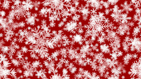 Red Seamless Christmas background snow illustration xmas winter decoration. snowfall celebrationのイラスト素材