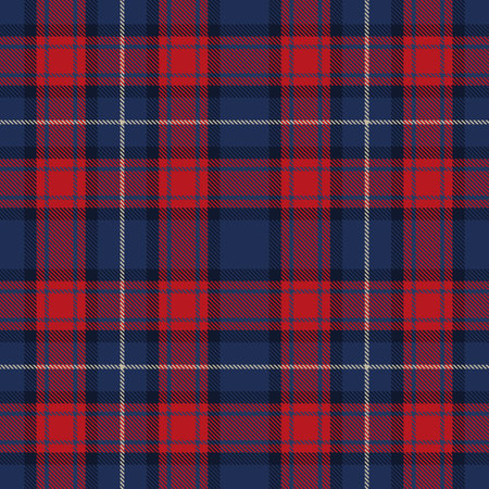 Blue Pattern textile seamless tartan plaid vector texture. background traditional redのイラスト素材