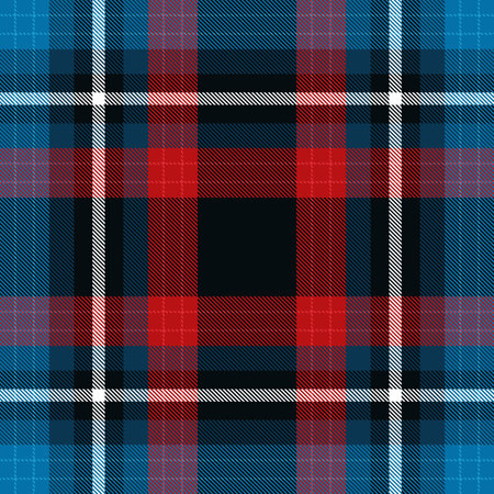 Blue Pattern textile seamless tartan plaid vector texture. fabric design redのイラスト素材