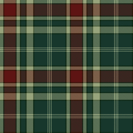Green Pattern textile seamless tartan plaid vector texture. background decoration redのイラスト素材
