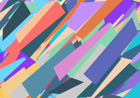 Multicolor Geometric abstract chaos vector background concept template. concept shapeのイラスト素材