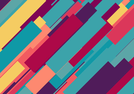 Multicolor Illustration geometric shape diagonal line background abstract. cover backdropのイラスト素材