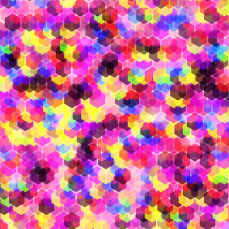 Multicolor Hexagon pattern abstract background geometric seamless wallpaper. vector ornamentのイラスト素材