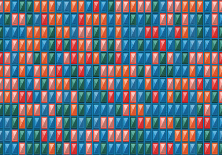 Geometric seamless square pattern background vector mosaic. colorful vectorのイラスト素材