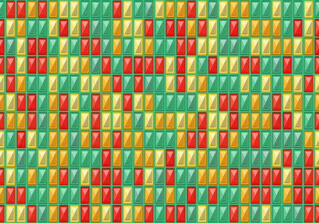 Geometric seamless square pattern background vector mosaic. colorful wrappingのイラスト素材