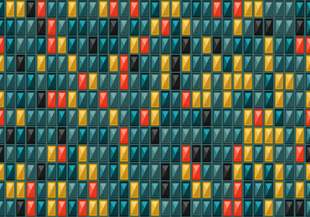 Geometric seamless square pattern background vector mosaic. artistic wrappingのイラスト素材