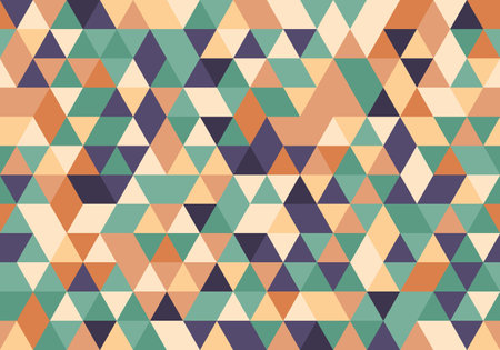 Multicolor Triangle repeat pattern design decoration decorative seamless. background vectorのイラスト素材