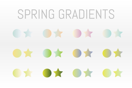 Gradient summer spring wallpaper element vector background colorful design. smooth glowのイラスト素材