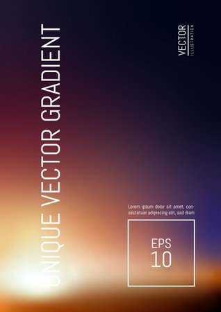 Vector sunset sunrise blurred mesh gradient background trend colors cover leaflet and branding. Abstract design modern color.のイラスト素材