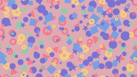 Kids geometric shapes seamless vector pattern. Triangles background. Geometric shapes backdrop for fabric, surface pattern decorのイラスト素材