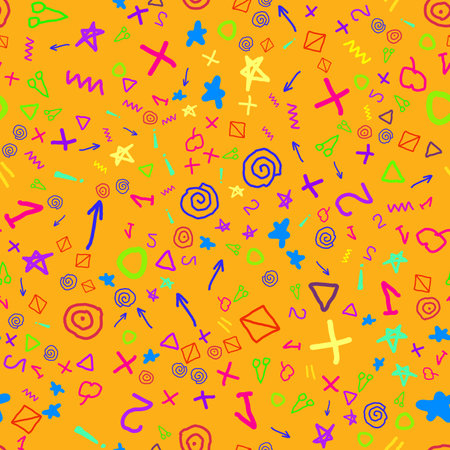 seamless pattern with colorful school iconsのイラスト素材