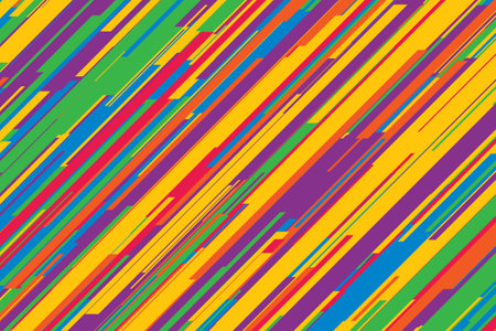 Abstract yellow striped line background, vector eps10 illustration. Diagonal motley straight design color multicolor striped colorfull.のイラスト素材