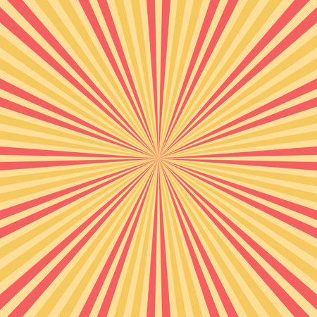Rays vector yellow beams element. Sunburst shape. Radiating radial merging lines. Abstract circular geometric shape.のイラスト素材