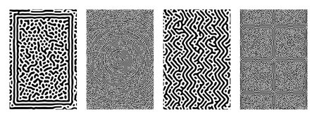 Vector abstract background bio diffusion turing pattern. black and whiteのイラスト素材