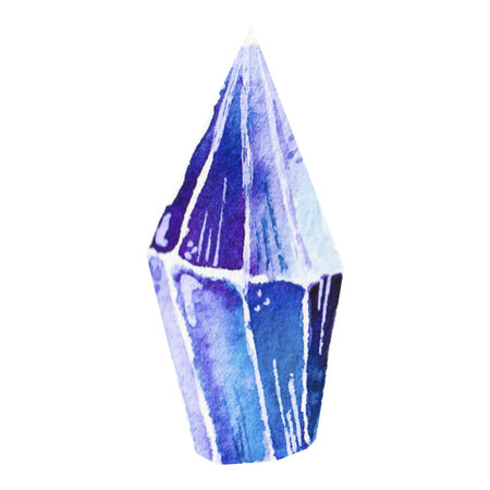 Watercolor illustration of a crystal. Isolated on a white background.の写真素材