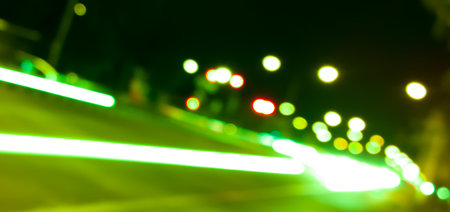 Moving Cars Highway Bokeh Night