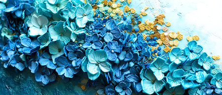 a vibrant and lively blue hydrangea in full bloom. High quality photoの素材