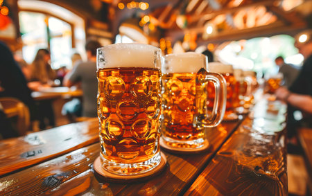 Oktoberfest beer in the barの素材