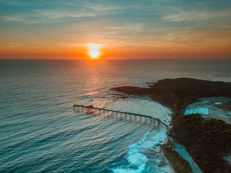 Catherine Hill Bay Pier, NSWの写真素材
