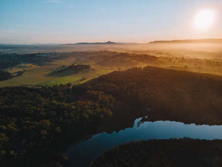 Aerial photography of Narrawallee Inlet, south cost Sydney, News South Wales, Australiaの写真素材