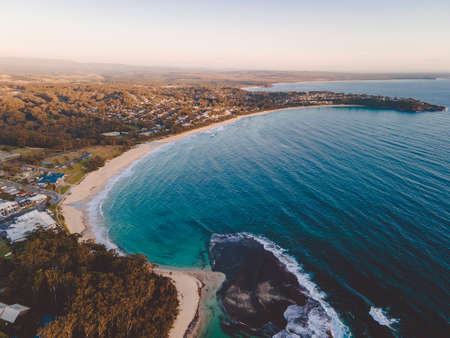 Aerial view of Mollymook Beach, Shoalhaven, NSW, Australiaの写真素材