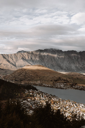 Popular spectacular view of Queenstown in New Zealandの写真素材